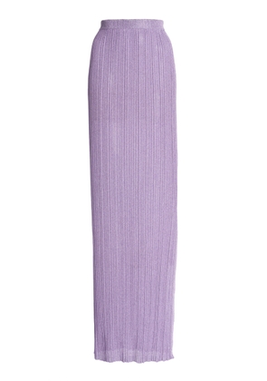Del Core - Ribbed Cotton Maxi Skirt - Purple - M - Moda Operandi