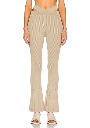 Dion Lee Cross Rib Pant in Sand & Military - Beige. Size M (also in ).
