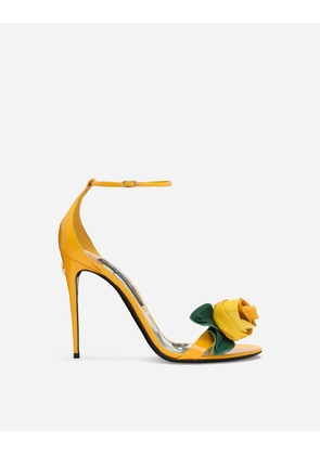 Dolce & Gabbana Patent Leather Sandals - Woman Sandals And Wedges Yellow 38.5