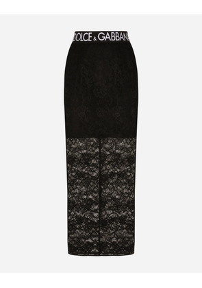 Dolce & Gabbana Lace Midi Skirt - Woman Skirts Black 38