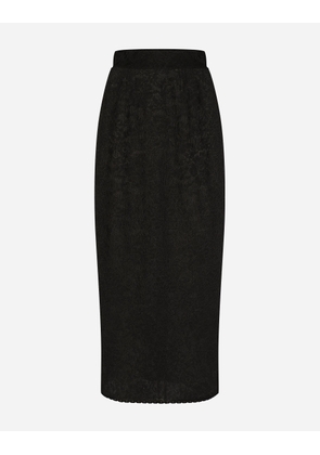 Dolce & Gabbana Lace-stitch Calf-length Skirt - Woman Skirts Black Lace 46