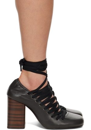 LEMAIRE Brown Laced Pump 90 Heels