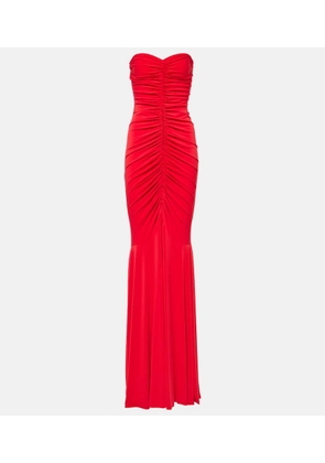 Norma Kamali Ruched strapless gown