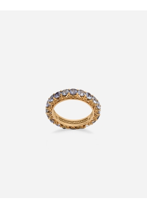 Dolce & Gabbana Heritage Band Ring In Yellow 18kt Gold With Light Blue Sapphires - Woman Rings Gold Gold 46
