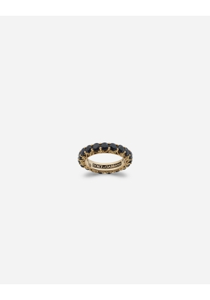 Dolce & Gabbana Yellow Gold Family Ring With Black Sapphires - Woman Rings Gold 50