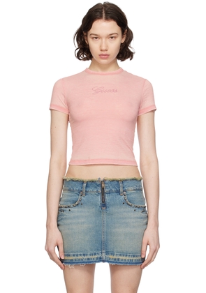 GUESS USA Pink Cropped T-Shirt
