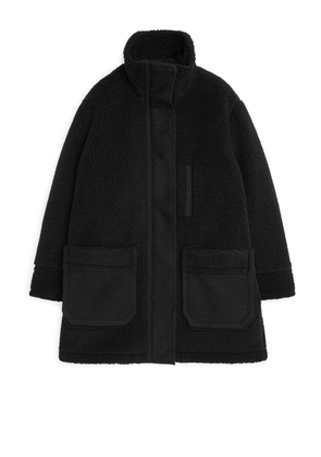 Pile Moleskin Coat - Black