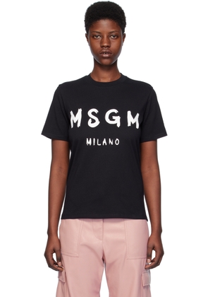 MSGM Black Solid Color T-Shirt