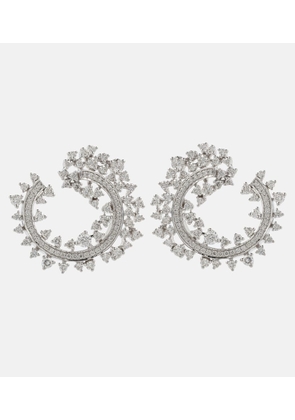 Ananya Scatter Edge 18kt white gold hoop earrings with diamonds