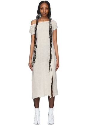 Elena Velez SSENSE Exclusive Off-White Chemise Mid-Length Dress