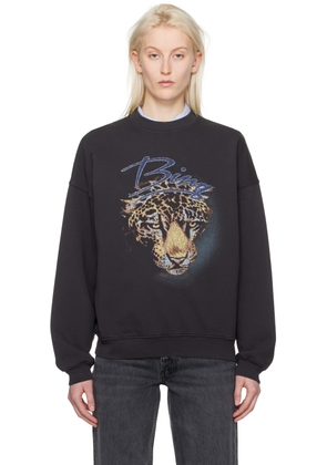 ANINE BING Black Harvey Leopard Sweatshirt