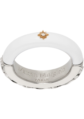 Maison Margiela Silver & White Enamel Ring