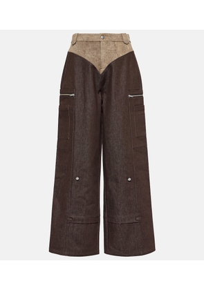 Didu High-rise wide-leg cotton cargo pants