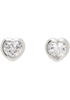 Numbering Silver #3170 Heart Earrings
