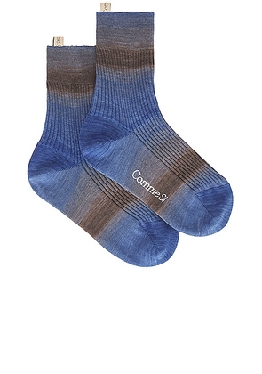 Comme Si The Agnelli Sock in Muskoka - Blue. Size 36/37 (also in 40/41).