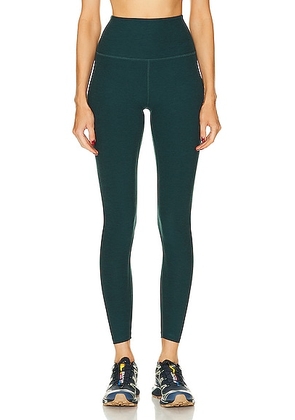 Beyond Yoga Spacedye Caught In The Midi High Waisted Legging in Midnight Green Heather - Dark Green. Size L (also in ).