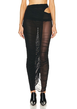 Mugler Mesh Midi Skirt in Black - Black. Size 40 (also in ).