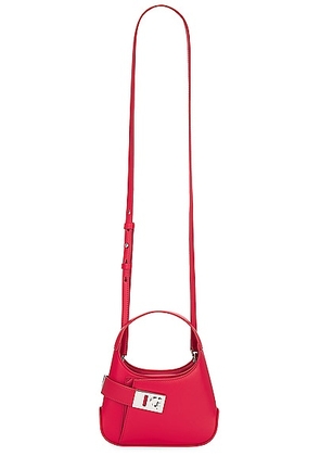 Ferragamo Arch Shoulder Mini Bag in Flame Red - Red. Size all.