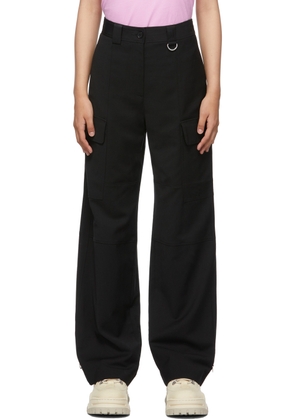 MSGM Black Loose-Fit Cargo Trousers
