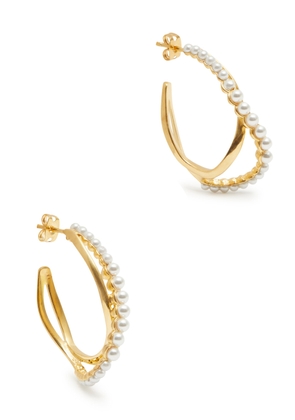 Joanna Laura Constantine Feminine Waves Gold-plated Hoop Earrings - One Size