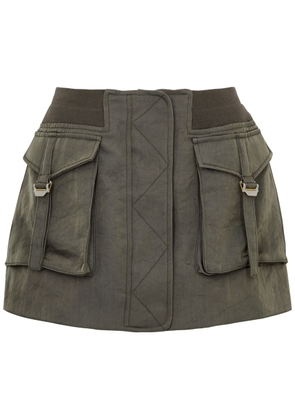 Dion Lee Aviator Nylon Mini Skirt - Khaki - 8 (UK8 / S)