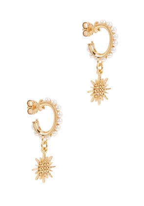 Soru Jewellery Mini Luna 24kt Gold-plated Hoop Earrings - Pearl