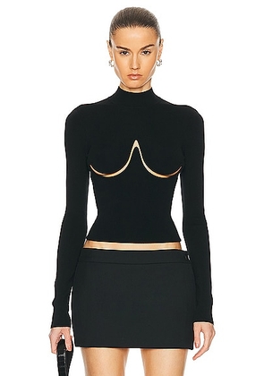 Dion Lee Double Underwire Knit Top in Black - Black. Size XS (also in S).