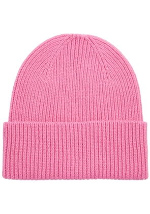 Colorful Standard Ribbed Wool Beanie - Pink