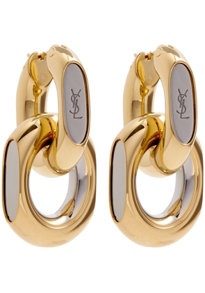 Saint Laurent Cassandre Double Hoop Earrings - Gold
