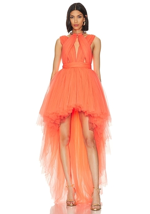 Bronx and Banco Taraji High Low Gown in Coral. Size XS.