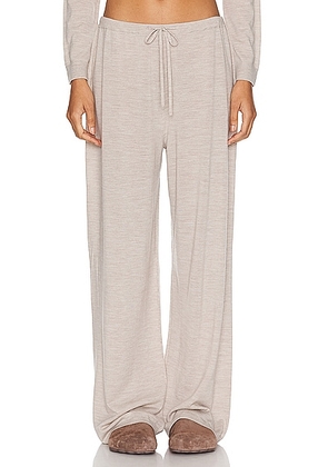 LESET James Drawstring Pant in Oatmeal - Grey. Size L (also in M, S, XL, XS).