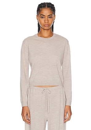 LESET James Classic Crew Sweater in Oatmeal - Grey. Size L (also in M, S, XL, XS).