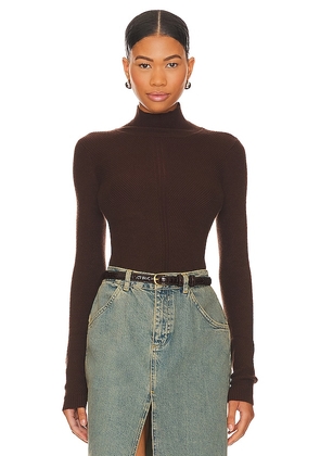 House of Harlow 1960 Peyton Turtleneck Sweater in Chocolate. Size S, XS.