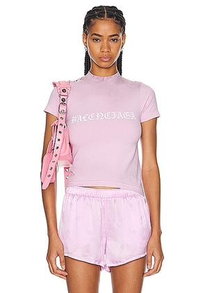 Balenciaga Shrunk T-Shirt in Light Pink & White - Pink. Size L (also in ).