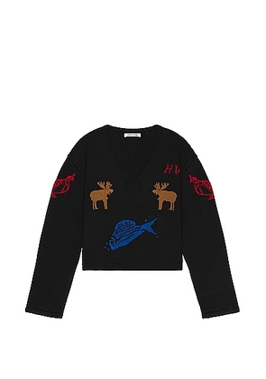 Connor McKnight Fish & Game Hunting Sweater in Black - Black. Size L (also in M, S, XL/1X).