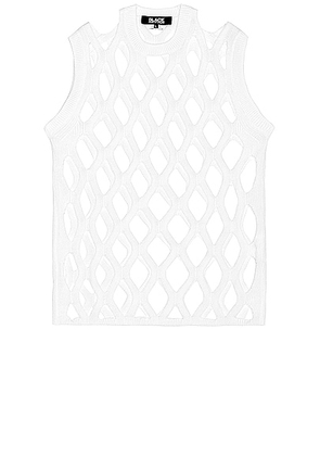 COMME des GARCONS BLACK Mesh Tank in White - White. Size L (also in M).