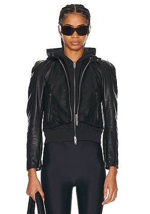 Balenciaga Patched Racer Jacket in Black - Black. Size 34 (also in 36).