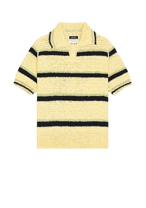rice nine ten Crochet Hand Knit Polo Shirt in Yellow - Yellow. Size 1 (also in 2).