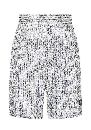 Amiri Boucle Tweed Skater Short in Ashley Blue - Blue. Size 50 (also in 48, 52).