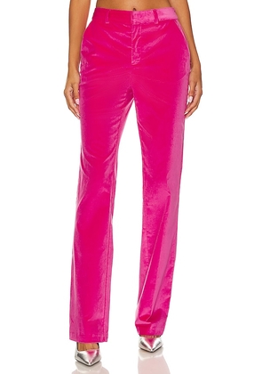 Cinq a Sept Chenille Velvet Kerry Pant in Pink. Size 2, 4.
