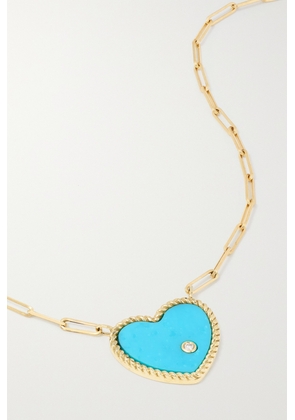 Yvonne Léon - 18-karat Gold, Turquoise And Diamond Necklace - Blue - One size