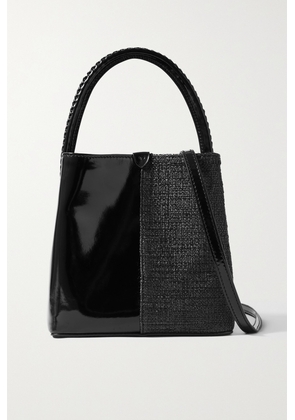 Métier - Perriand Mini Patent-leather And Woven Raffia Shoulder Bag - Black - One size