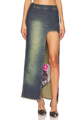 Cannari Concept Curved Slit Skirt in Blue. Size 38, 40, 42, 46.