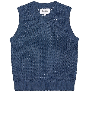 Corridor Mercerized Vest in Blue. Size M, XL/1X.