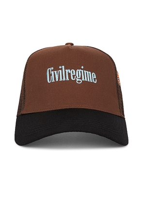 Civil Regime Trucker Hat in Brown.