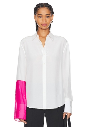 Helmut Lang Combo Relax Shirt in White. Size XS.