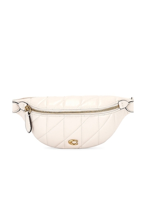 Coach Quilted Pillow Leather Essential Belt Bag in White.
