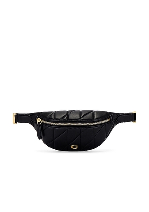 Coach Quilted Pillow Leather Essential Belt Bag in Black.