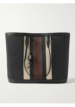 Hunting Season - Embellished Leather-trimmed Striped Straw Tote - Neutrals - One size