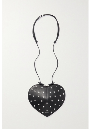 Alaïa - Le Coeur Crystal-embellished Leather Shoulder Bag - Black - One size
